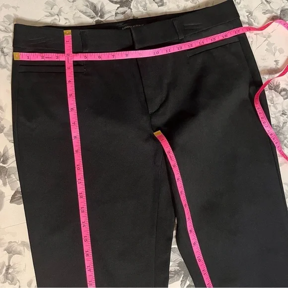 NWT Banana Republic Sloan Pants Flat front stretch Black detail Size 10 Long - Picture 11 of 13